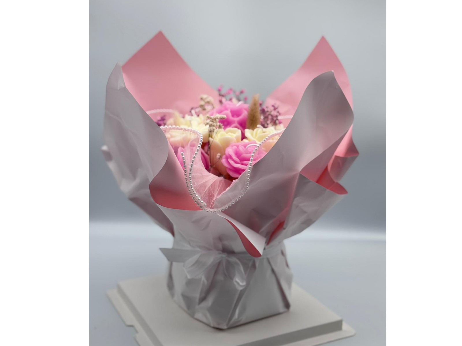 Pink Blossom Luxury Bouquet – Handmade Premium Candle